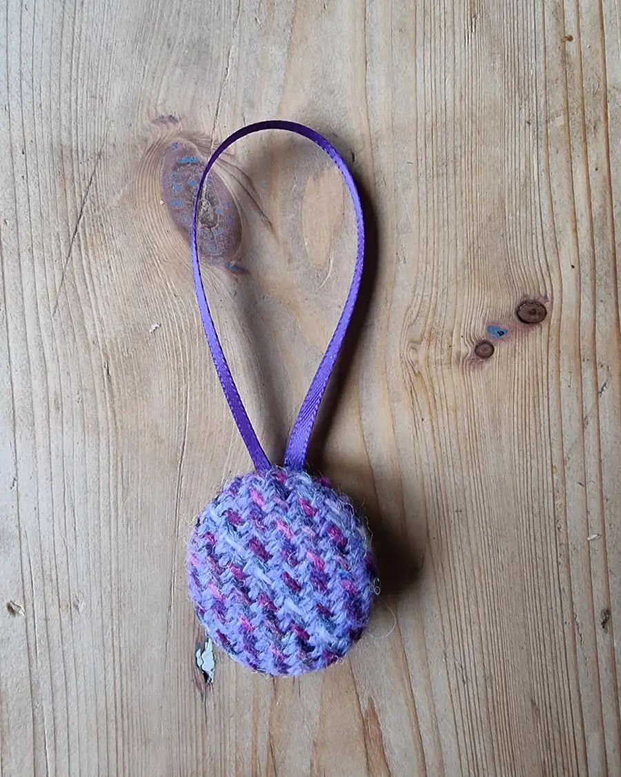 Tweed Button Christmas Tree Ornament