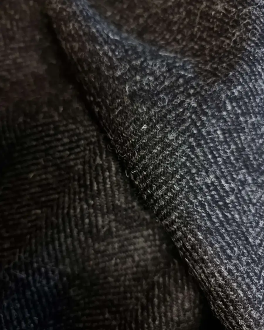 Two Sisters Tweed Fabric - Hebridean Rocks darkest grey