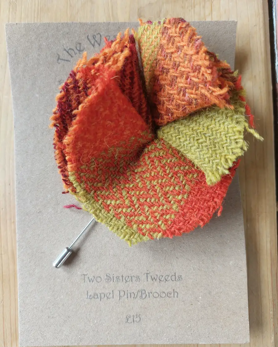 Tweed lapel pin brooch - 1