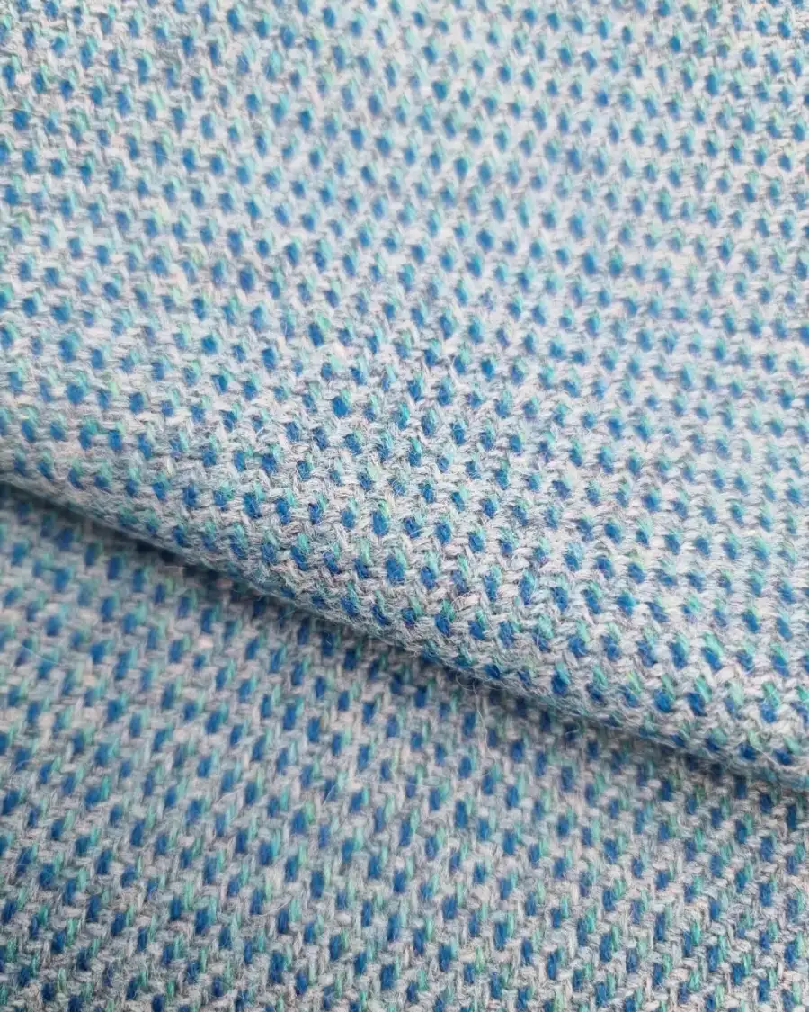 Two Sisters Tweed Fabric - grey sea