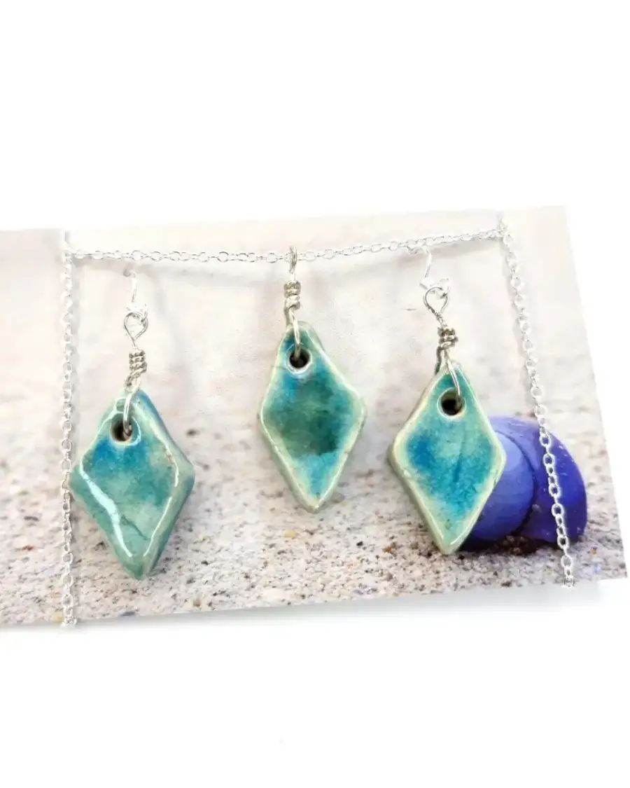 Ceramic Earrings and necklace