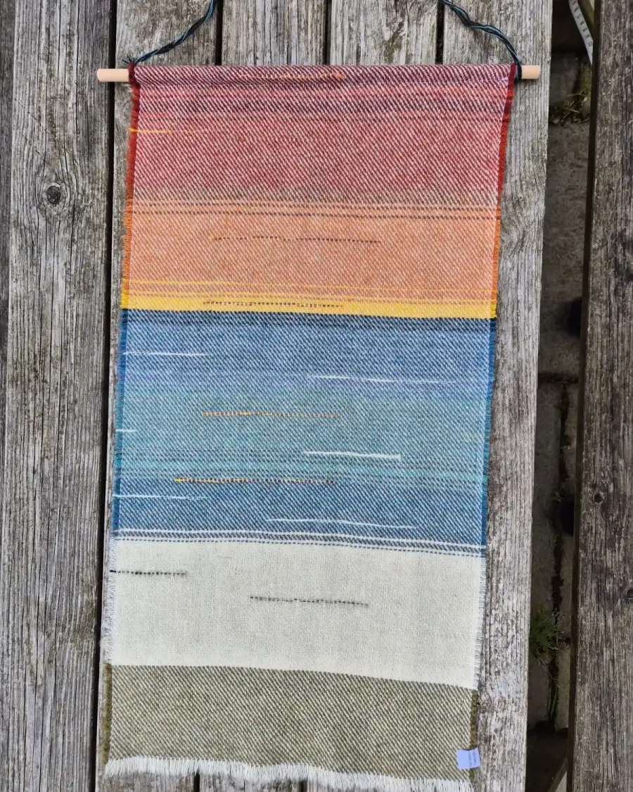 Three Sisters Tweeds landscape wall hanging