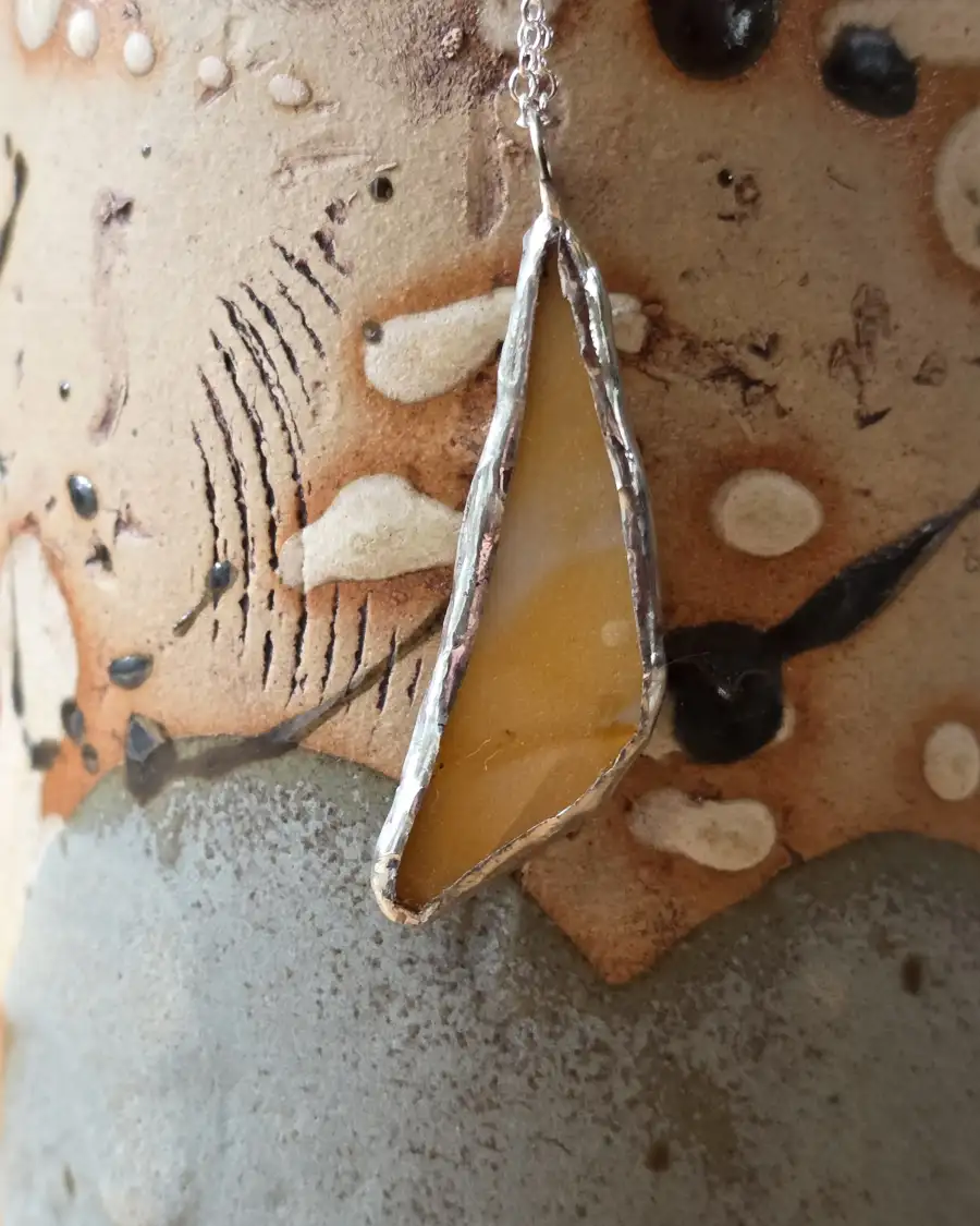 Sea Glass Necklace ultra rare colours