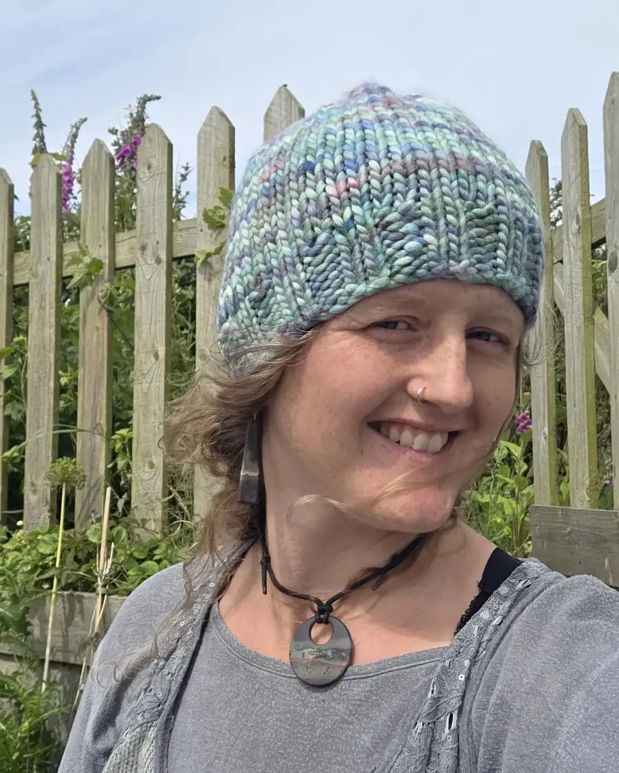 Hand Knitted hand dyed merino hat