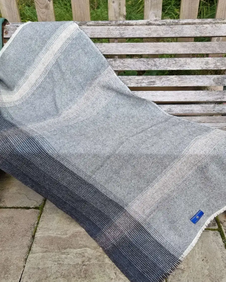 Gotland x Hebridean, alpaca-rose tweed throw