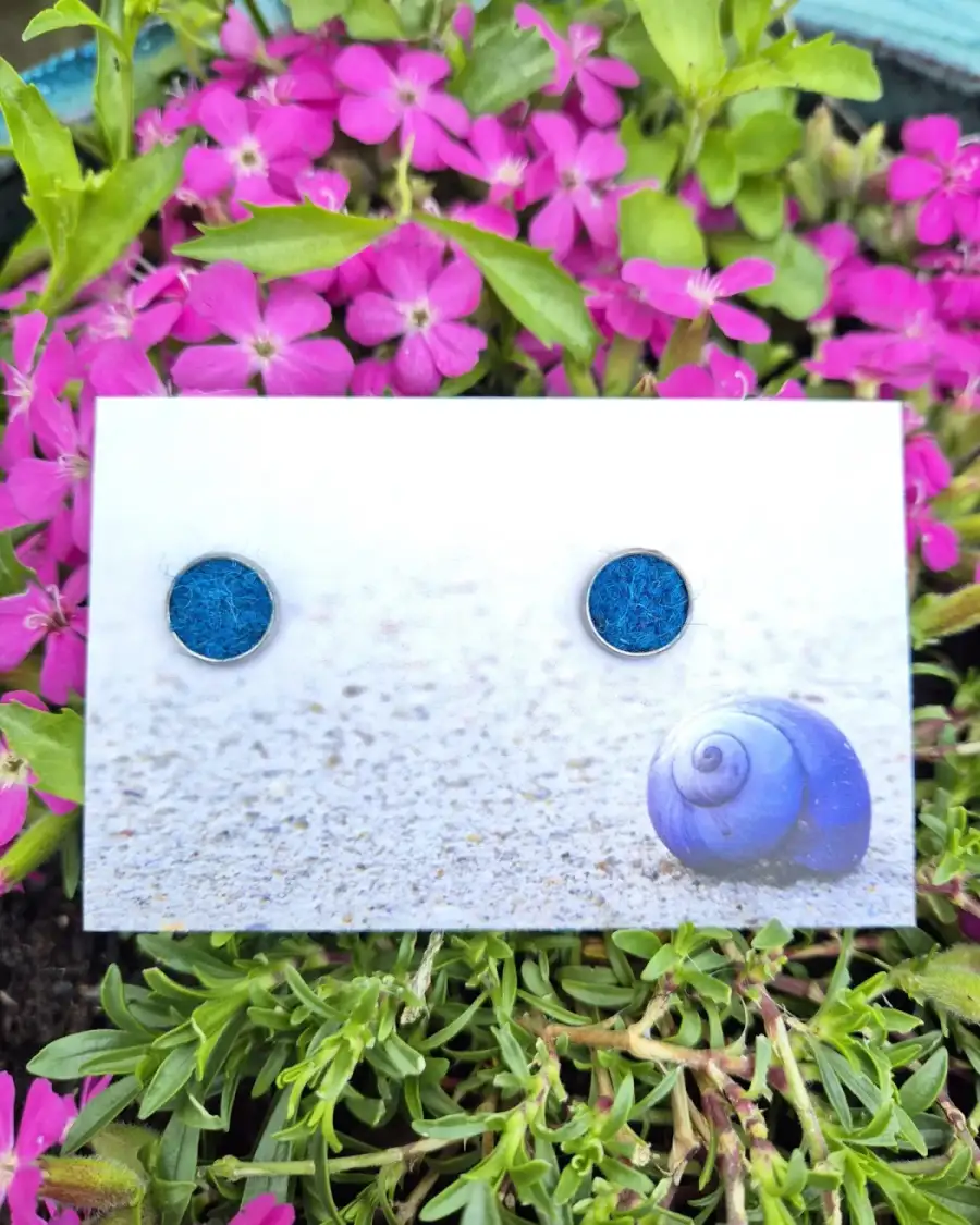 Two Sisters Tweed stud earrings