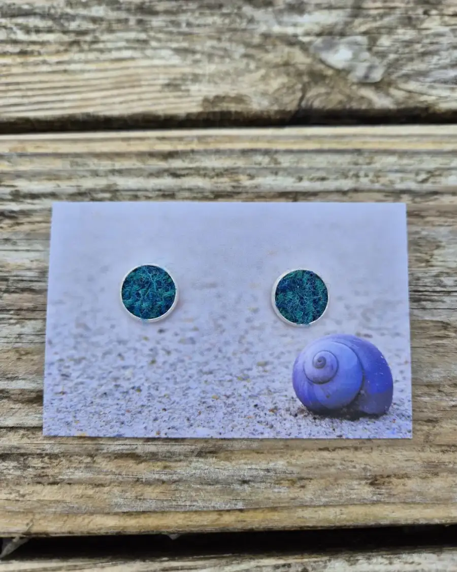 Harris tweed stud earrings