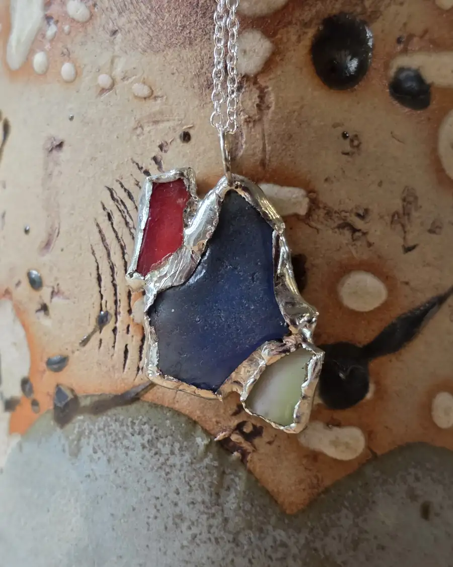 Sea Glass Necklace ultra rare colours