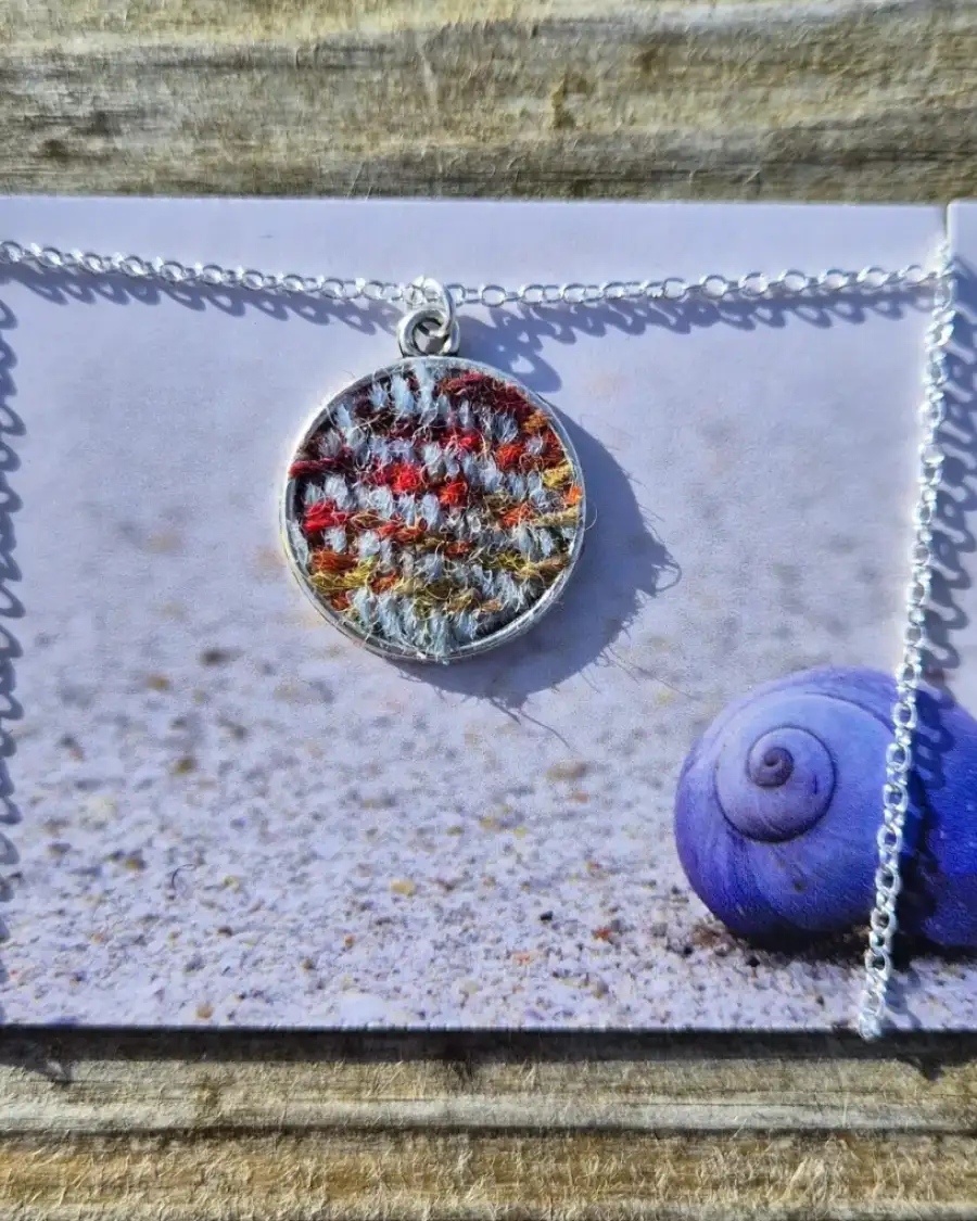 Two Sisters Tweed necklace