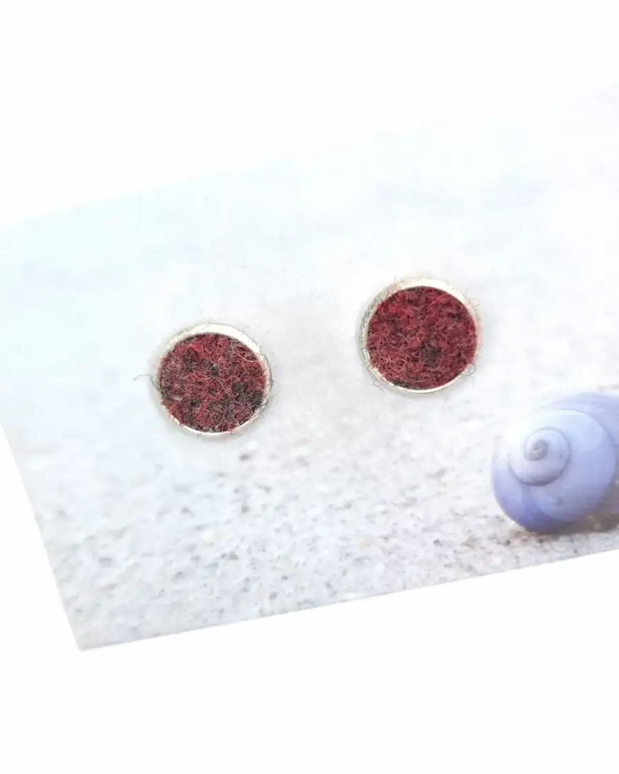 Harris tweed stud earrings