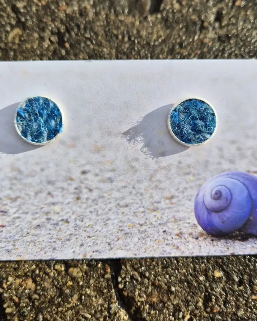 Two Sisters Tweed stud earrings