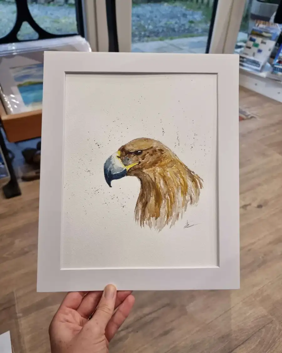 Medium Original watercolour of a golden eagle