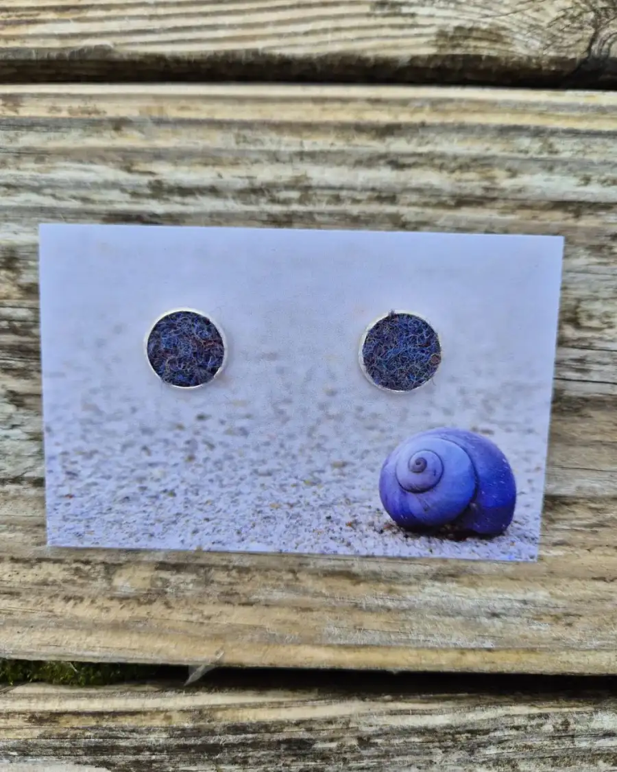 Harris tweed stud earrings
