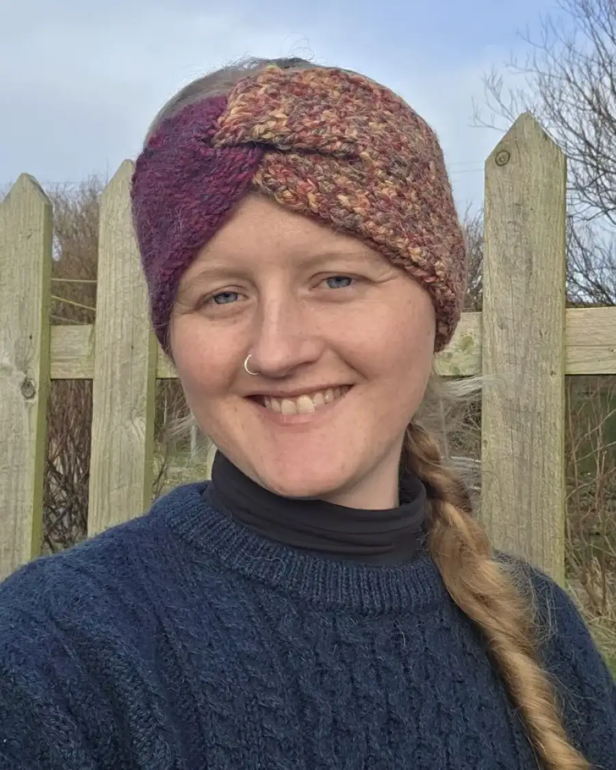 Hand Knitted merino wool blend headband