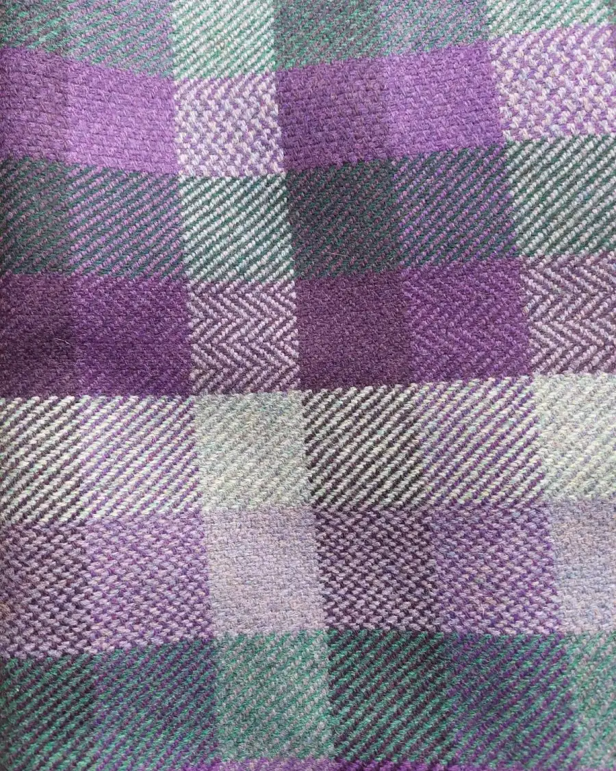 Three Sisters Tweed Fabric - thistle check