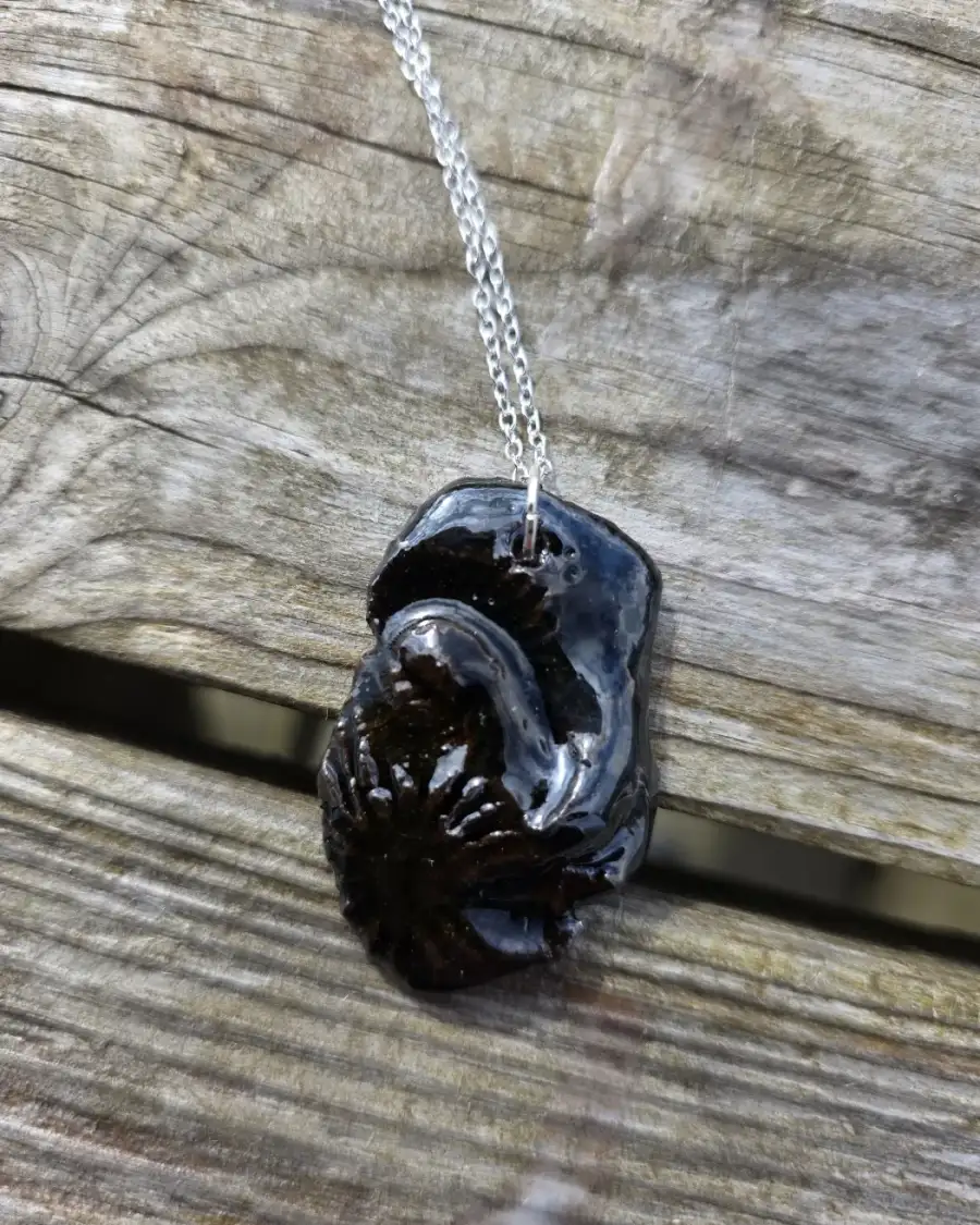 Ceramic Necklace beach imprints