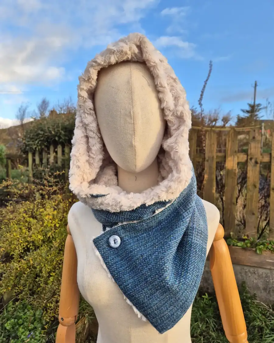 Three Sisters Tweed Hooded scarf