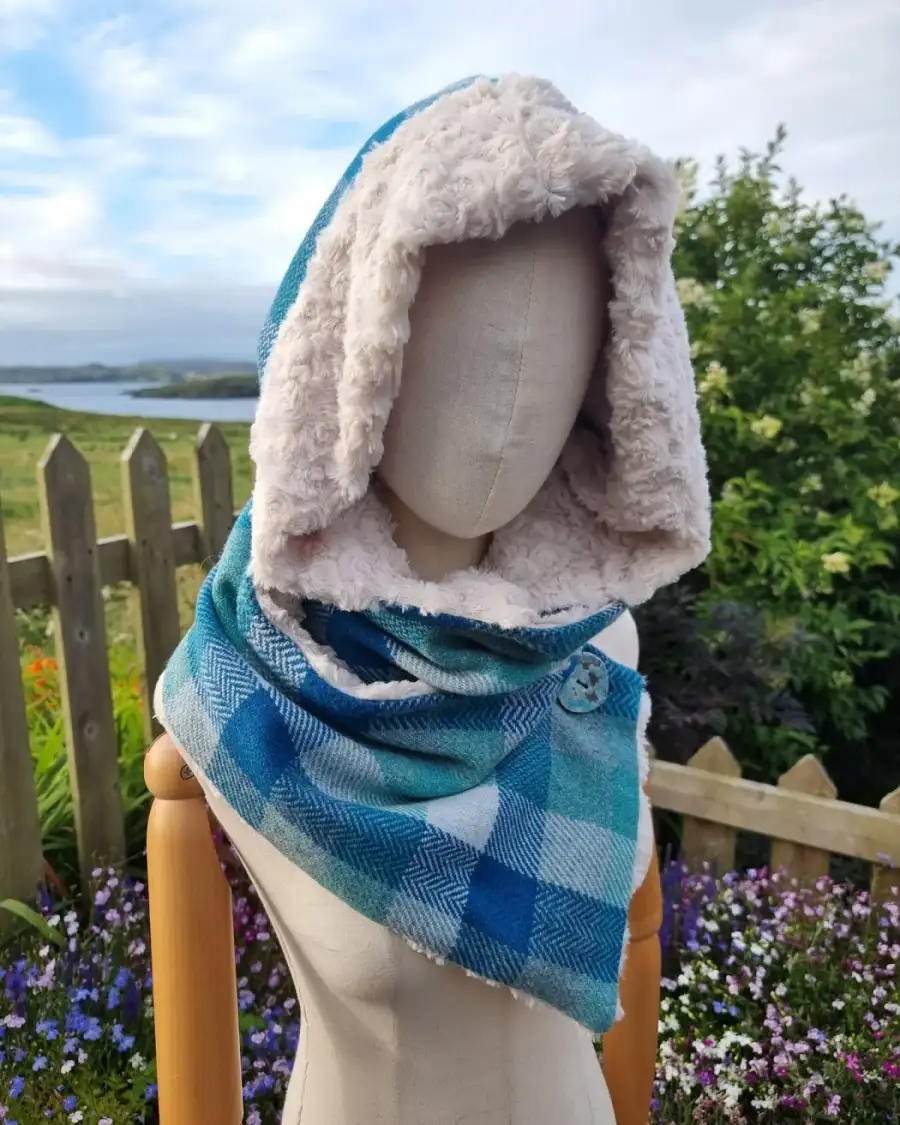 Two Sisters Tweeds Hooded Scarf Lambswool