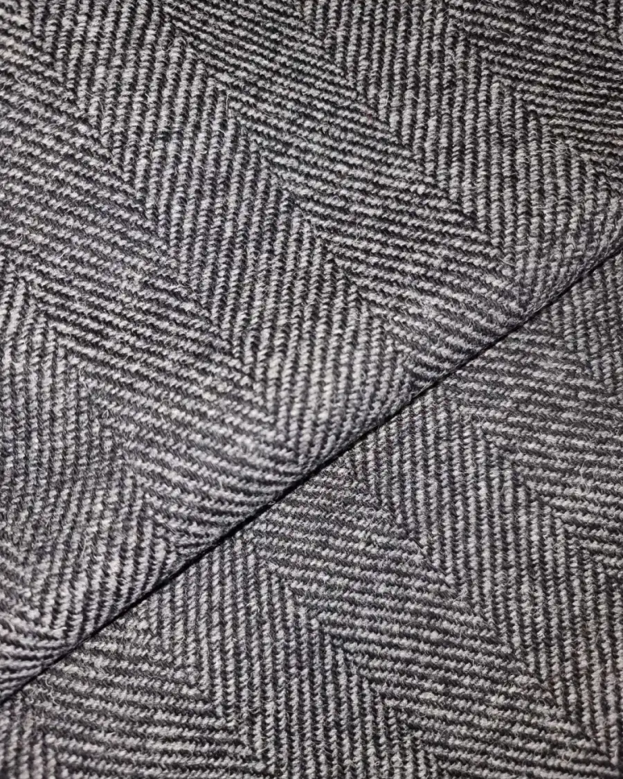Two Sisters Tweed Fabric - Hebridean Rocks slightly darker than mid grey grey