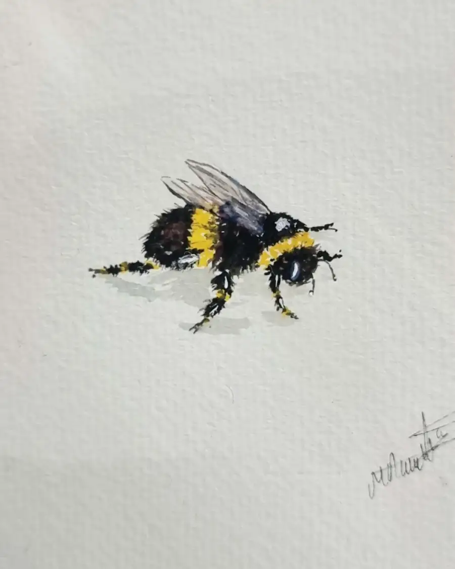 Mini Original Watercolour of a bee