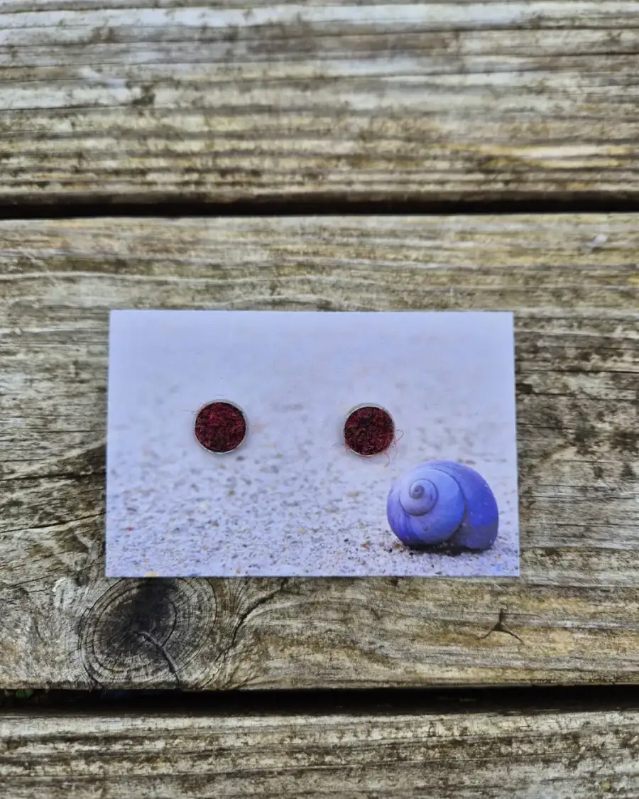 Harris tweed stud earrings