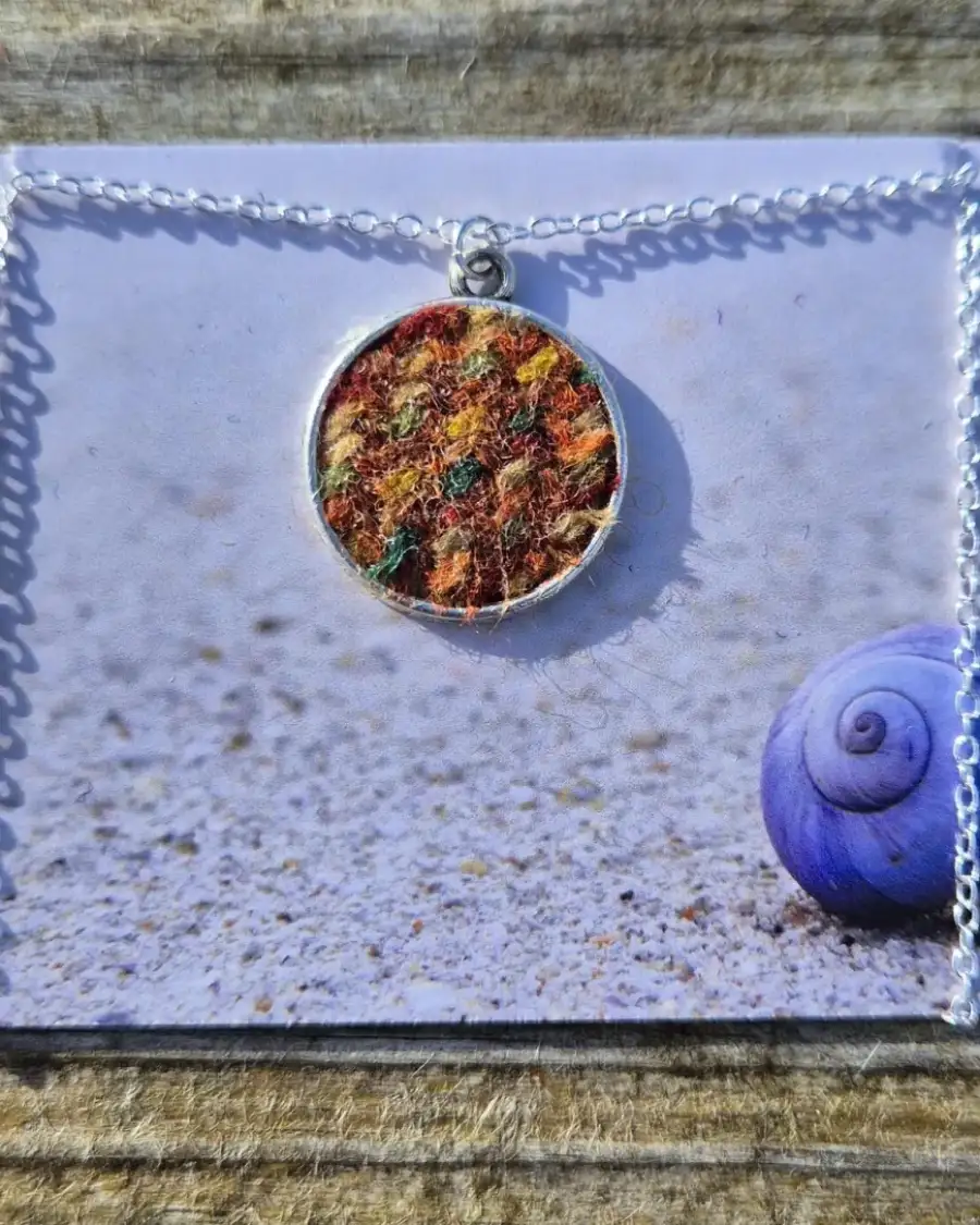 Two Sisters Tweed necklace