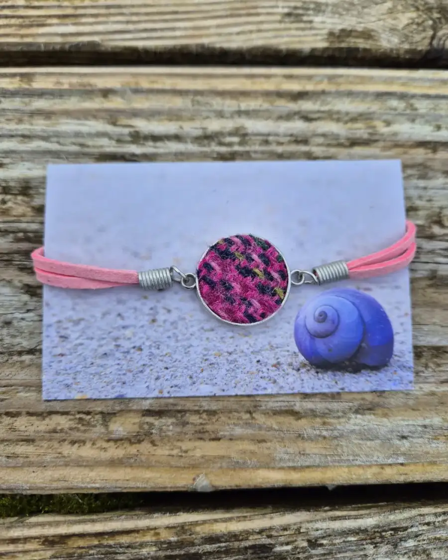 Two Sisters Tweed and faux leather bracelet