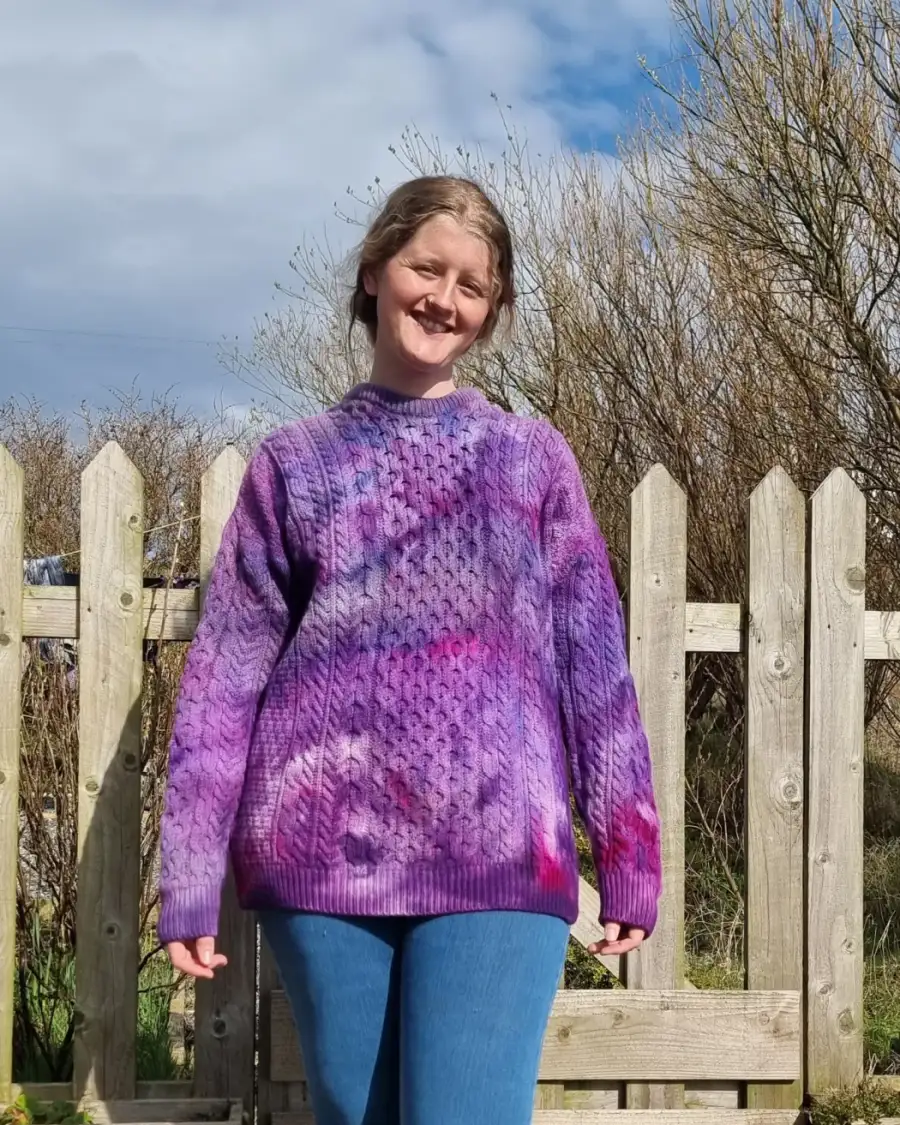 Hand dyed merino wool jumper xl