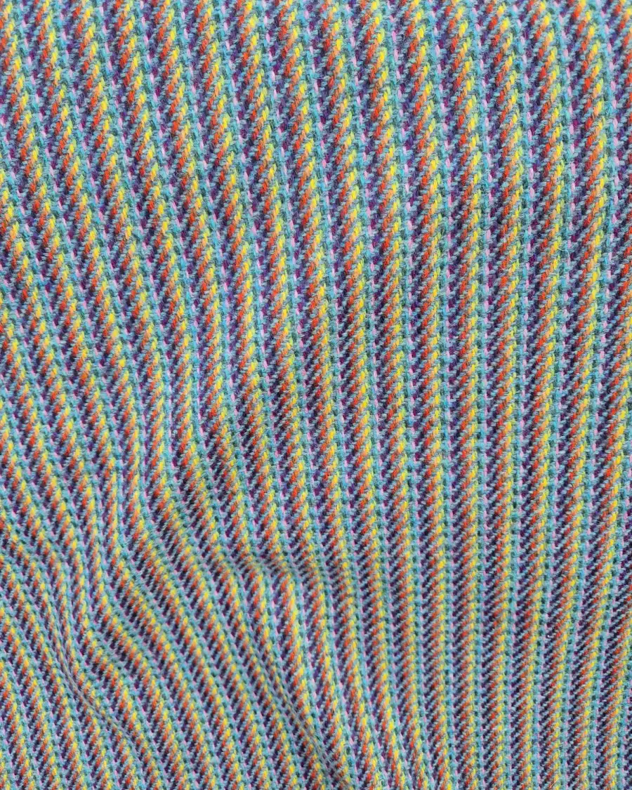 Three Sisters Tweed Fabric - Rainbow - turquoise