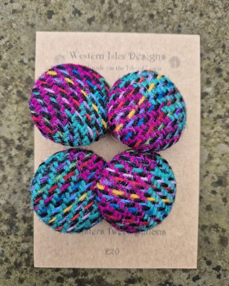 Two Sisters tweed buttons