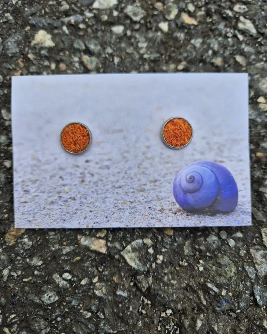Harris tweed stud earrings