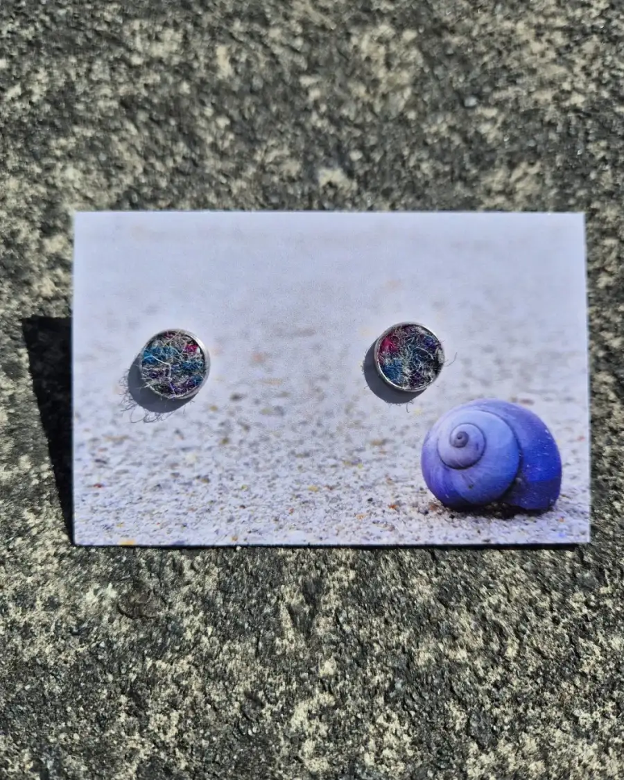Two Sisters Tweed stud earrings