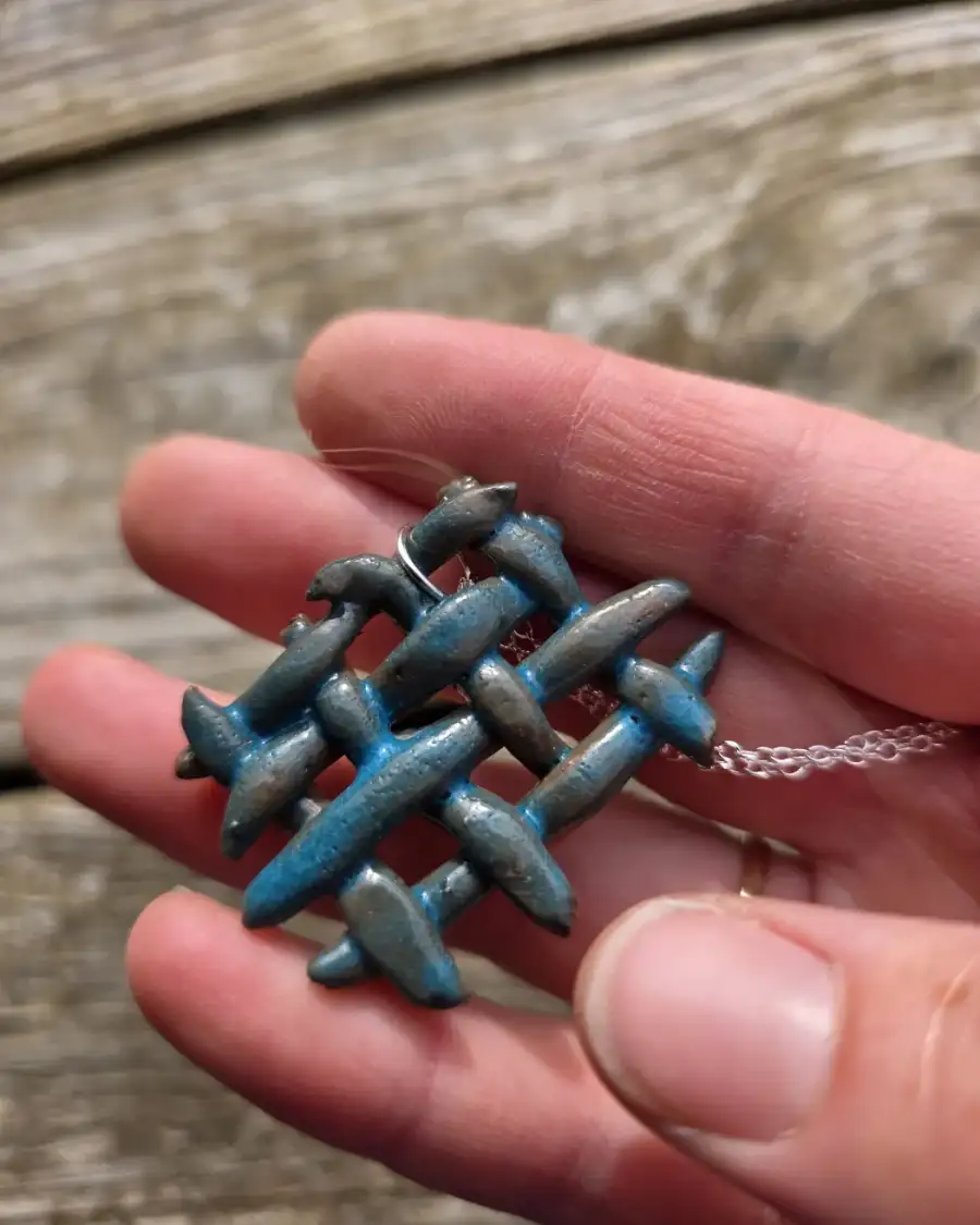 Ceramic Necklace Tweed Weaving