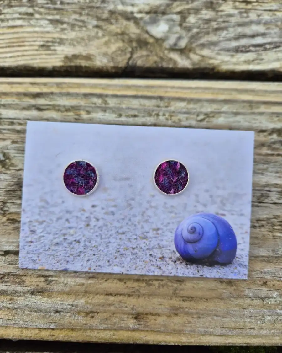Two Sisters Tweed stud earrings