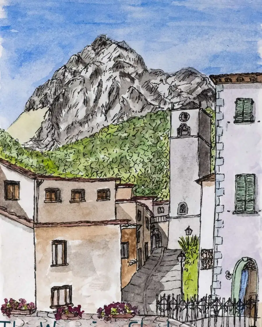 Apennine mountains hamlet print