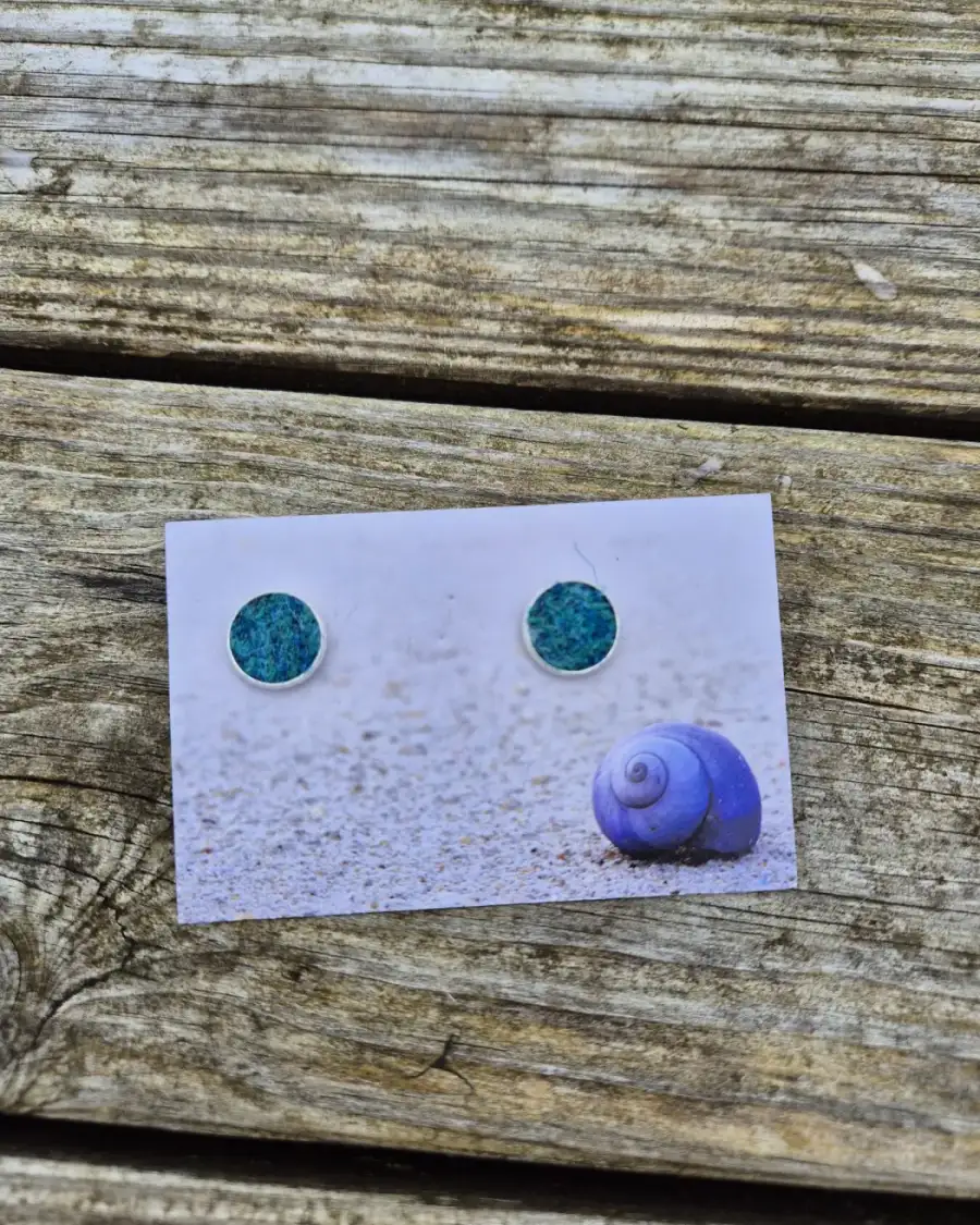Harris tweed stud earrings