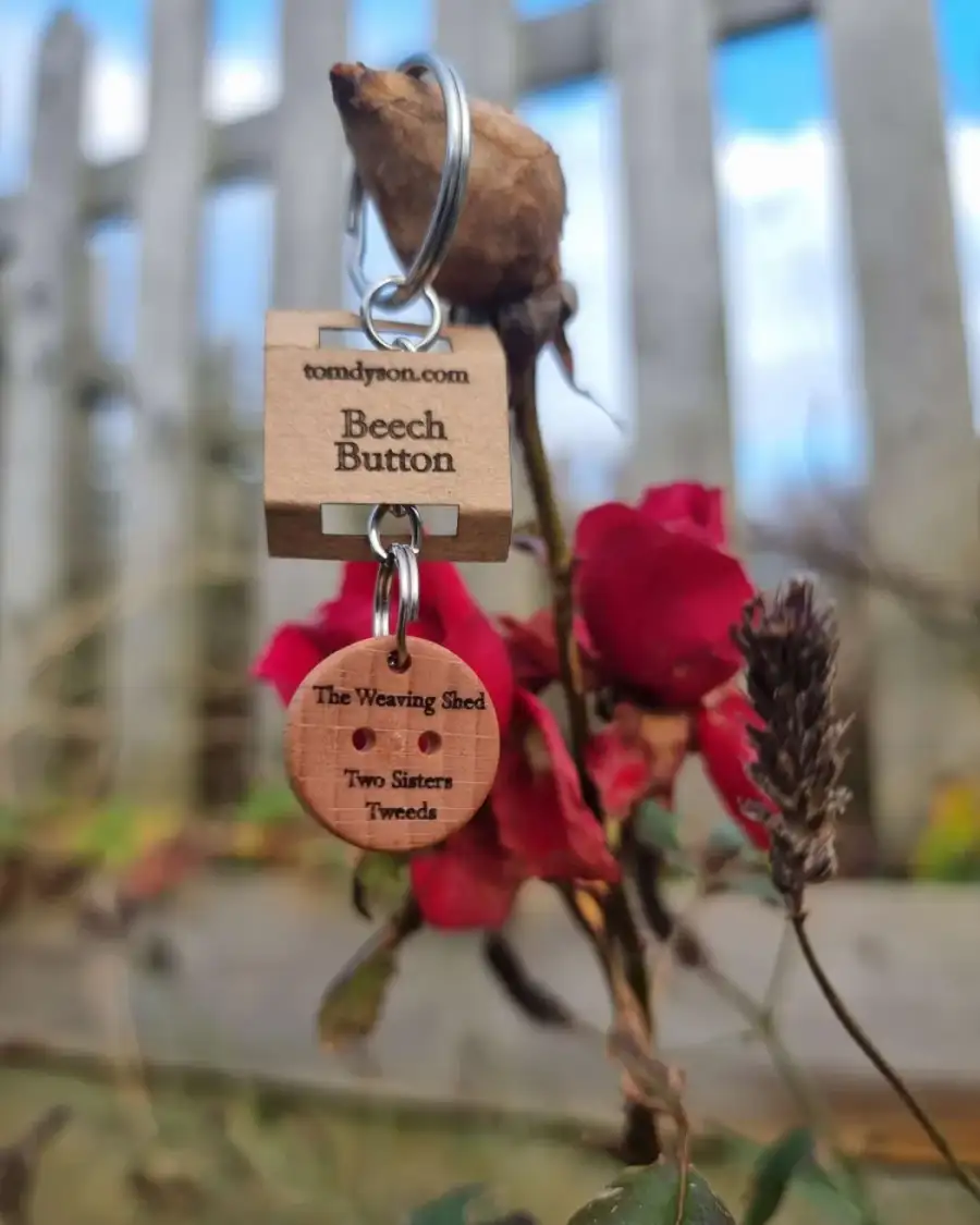 Beech button keyring