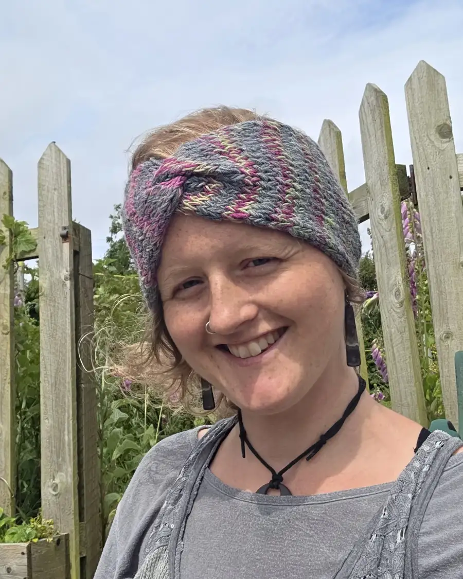Hand Knitted heather tones headband