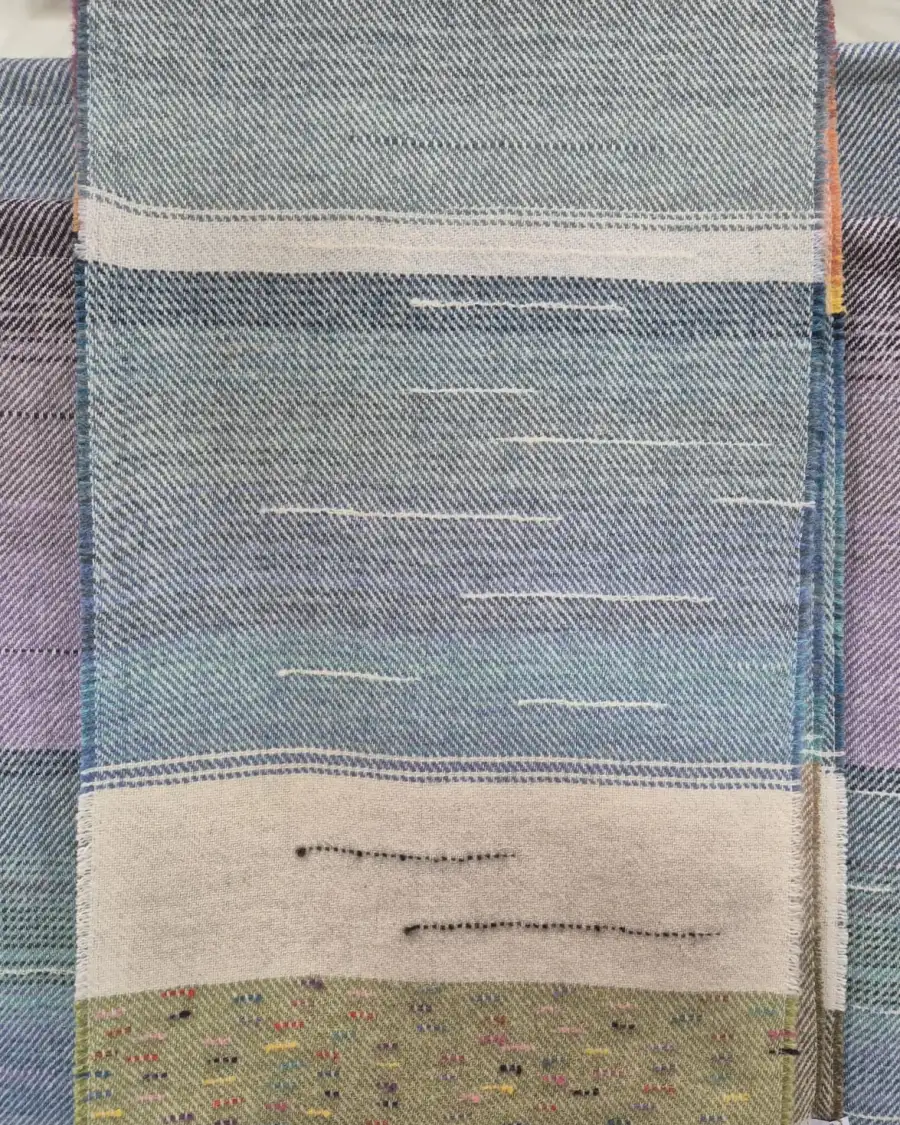 Three Sisters Tweeds landscape wall hanging