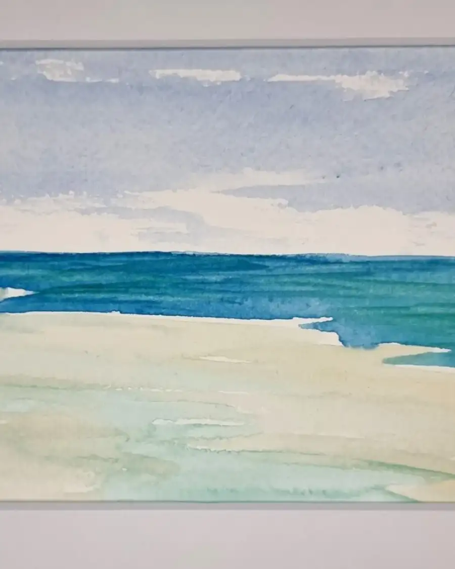 Mini Original Watercolour of a seascape