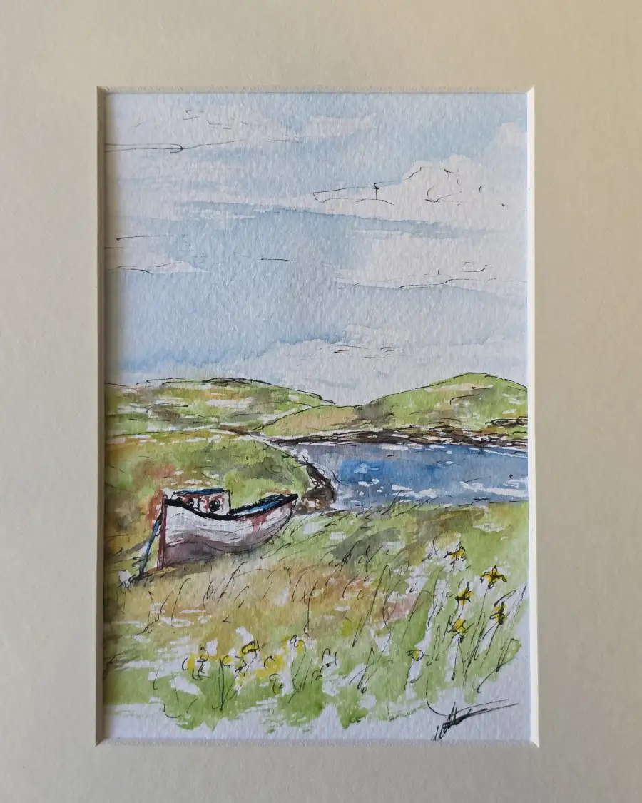 Mini original Watercolour of a boat