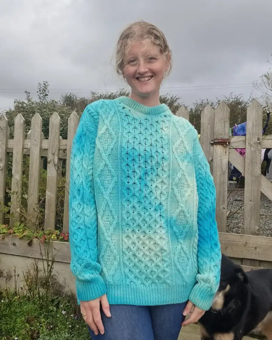 Hand dyed merino wool jumper XL
