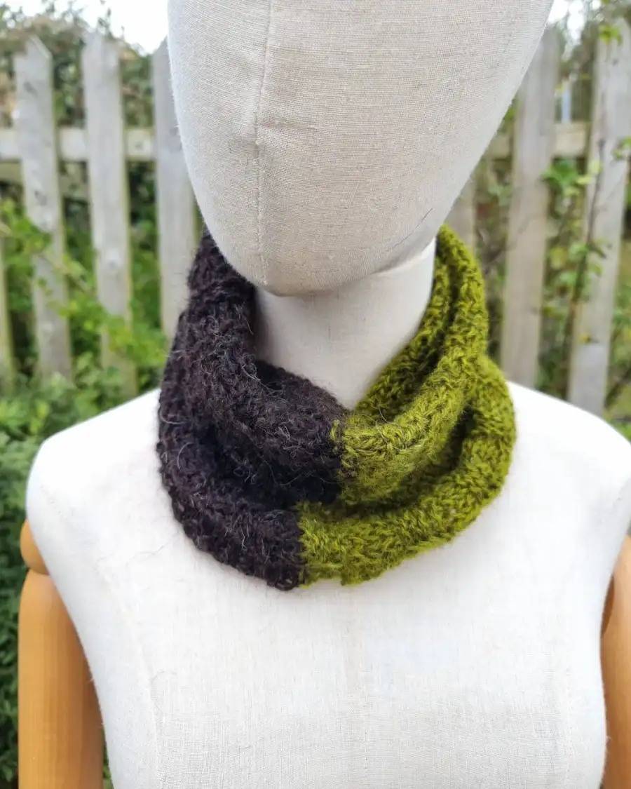 Hand Knitted gotland & hebridean cowl/ headband