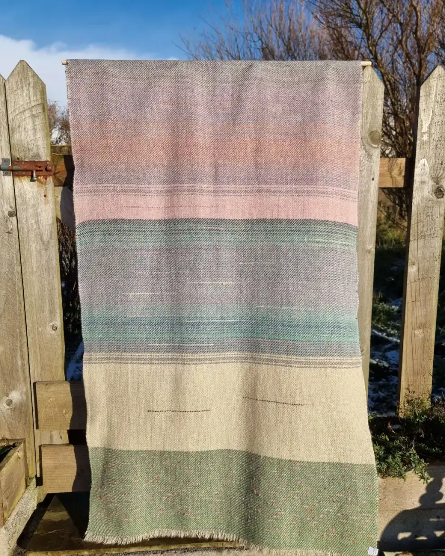 Two Sisters Tweeds landscape wall hanging or throw