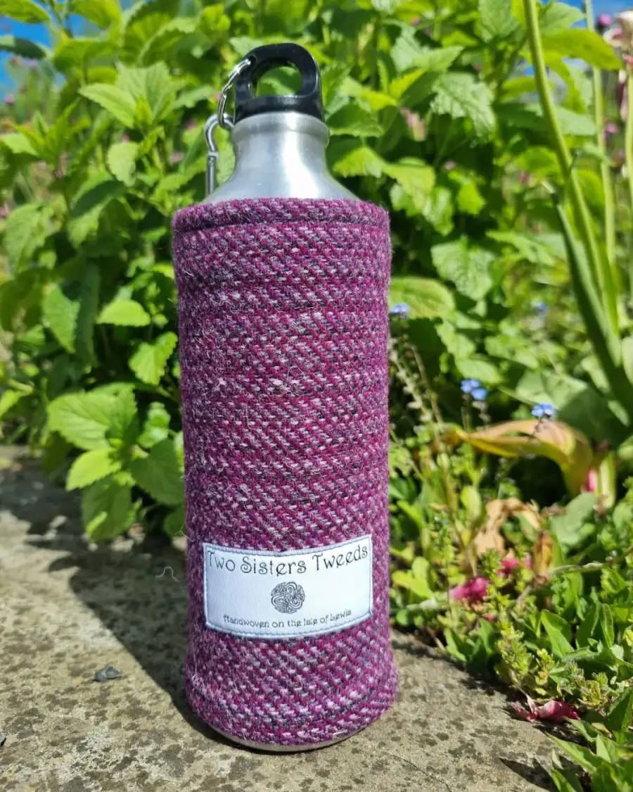 Water bottle with Two Sisters Tweed cover