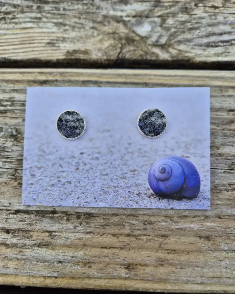 Two Sisters Tweed stud earrings