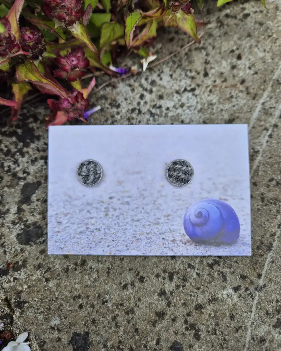 Harris tweed stud earrings