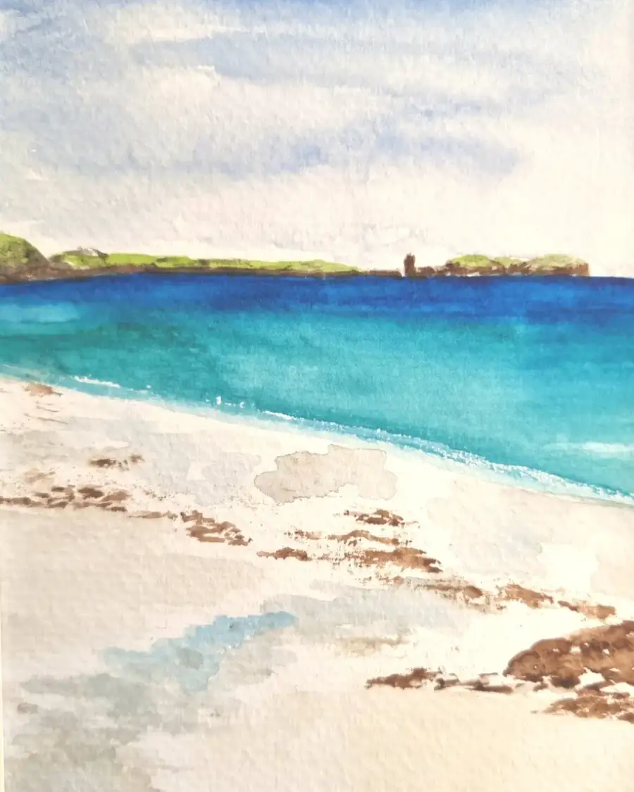 Mini Original Watercolour of bosta beach