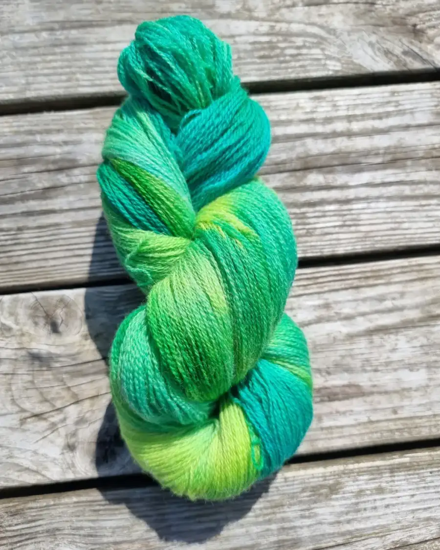 Hand-Dyed Yarn: Bluefaced Leicester, lace