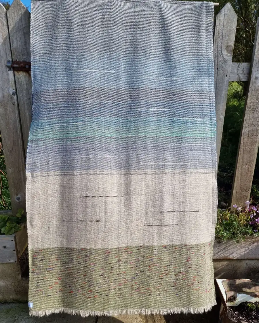 Two Sisters Tweeds landscape wall hanging or throw